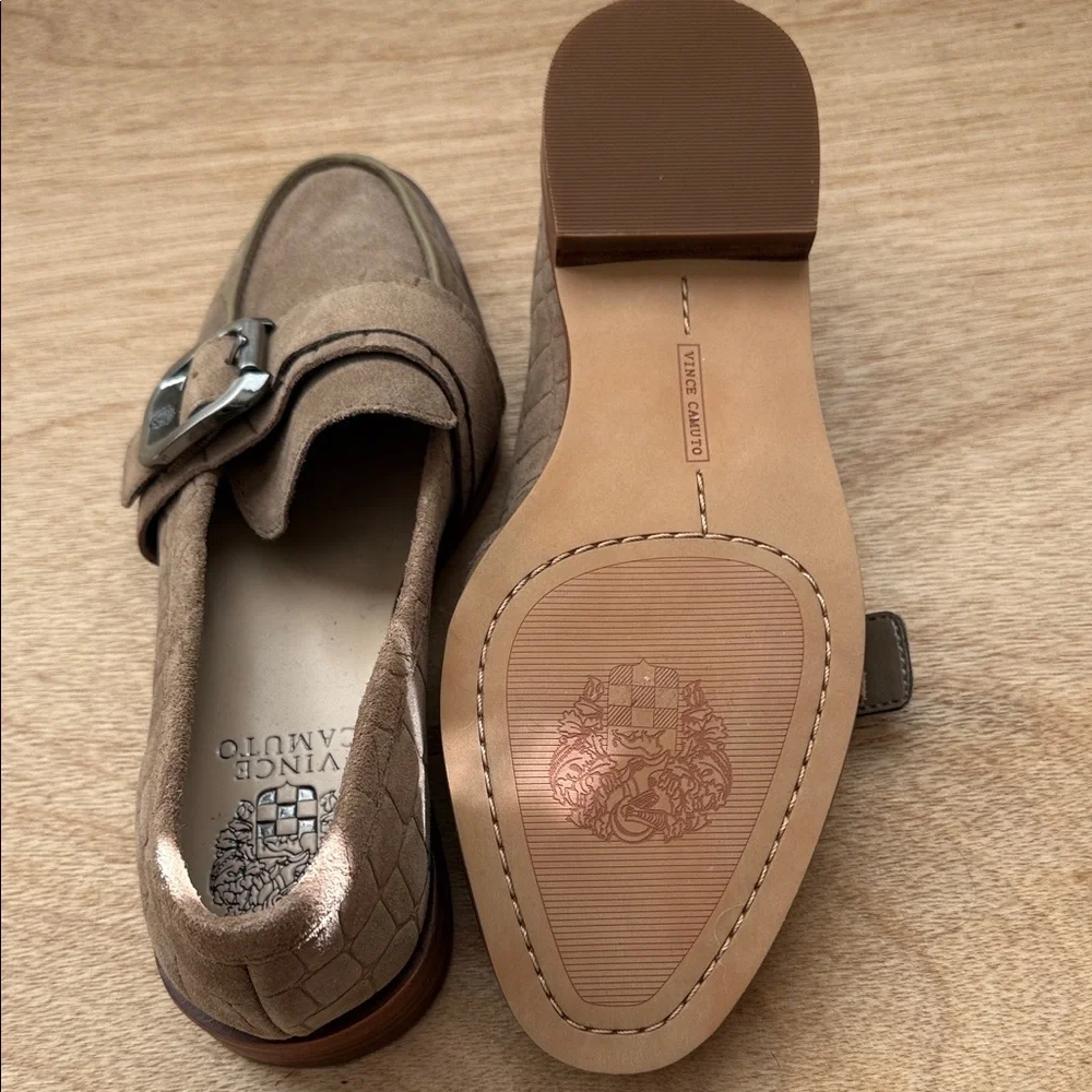Vince Camuto Brown Loafers with Silver Buckle - Picture 4 of 7